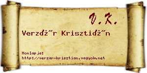 Verzár Krisztián névjegykártya